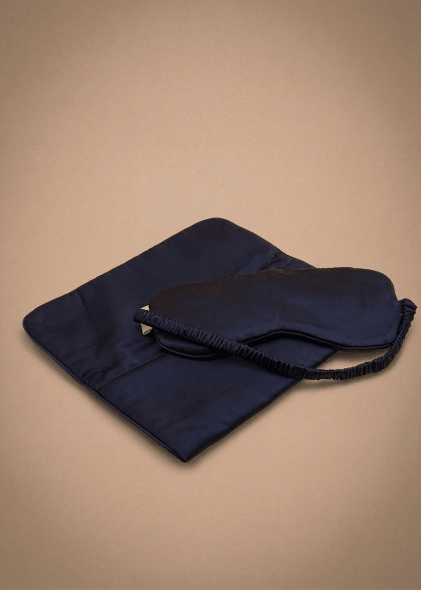 Midnight Blue Silk Sleep Mask and Cover