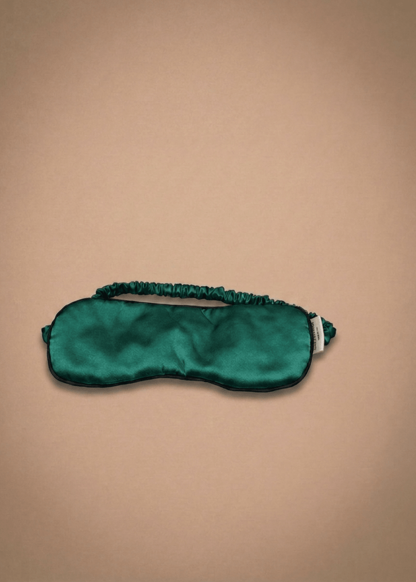 Emerald Green Silk Sleep Mask and Cover