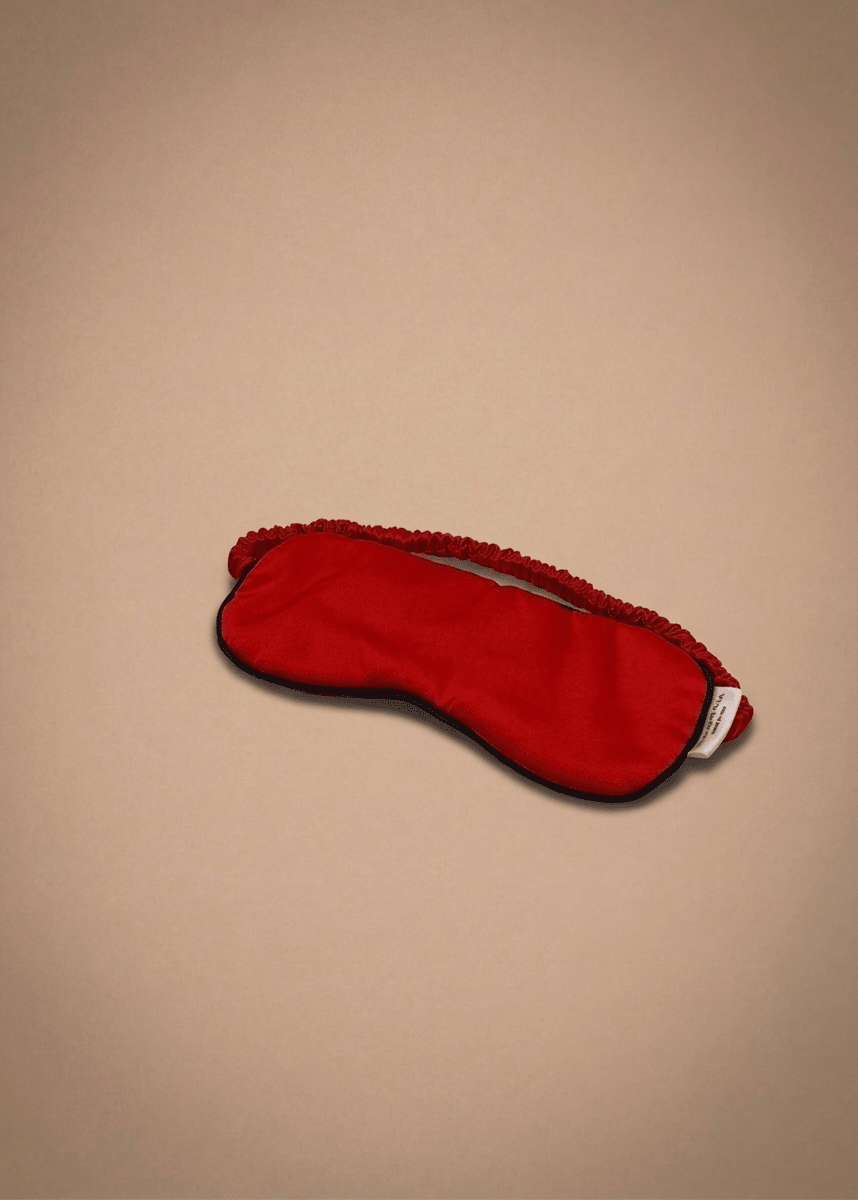 Ruby Red Silk Sleep Mask and Cover