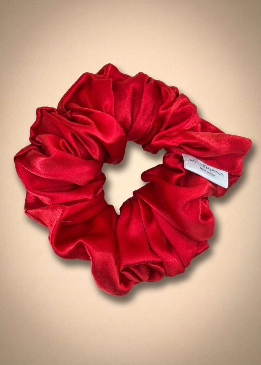 Ruby Red Classic Silk Scrunchie