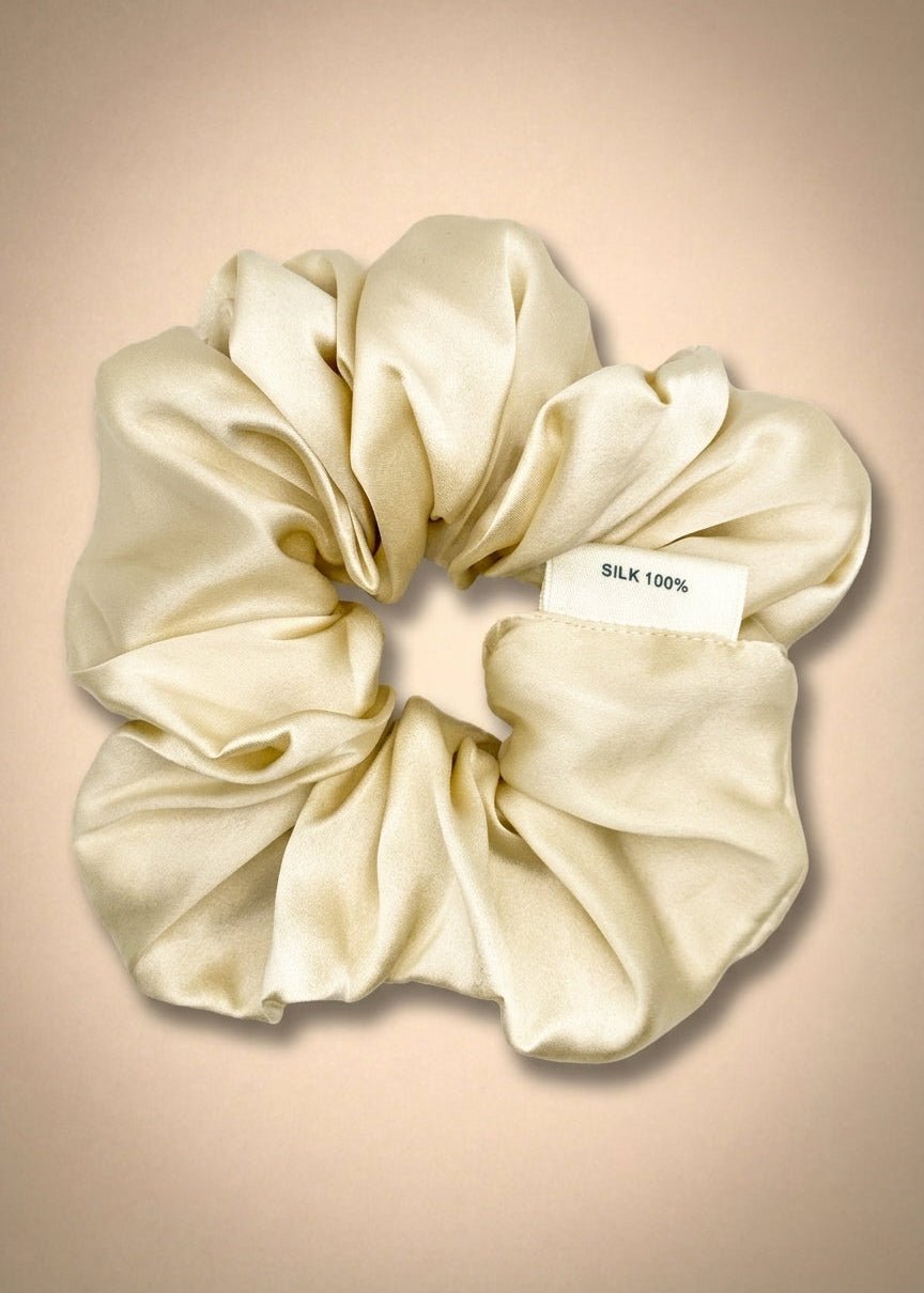 Champagne Classic Silk Scrunchie