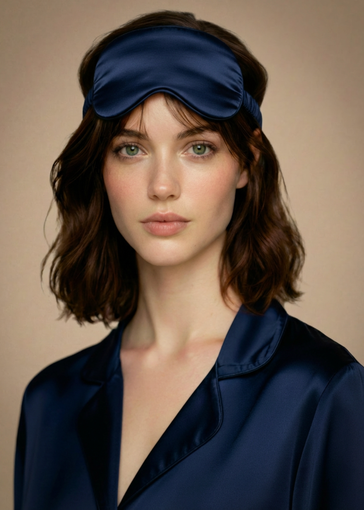 Seidenaugenmaske Mitternachtsblau