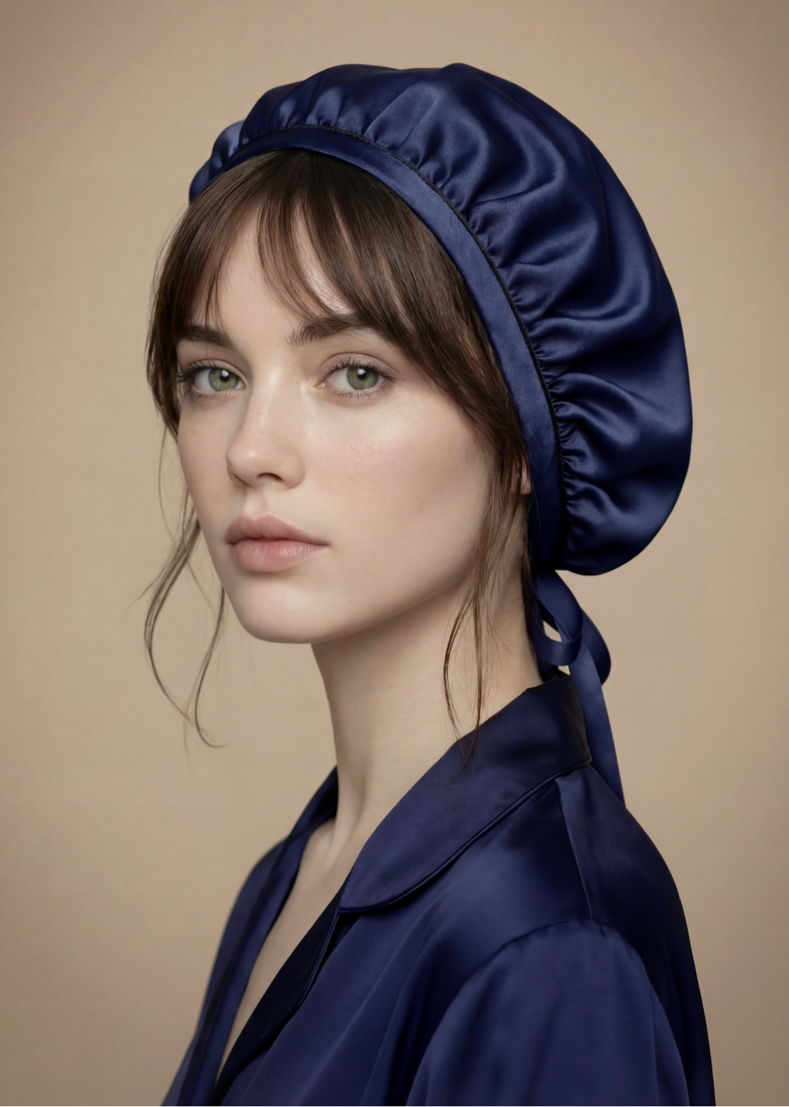 COPRICAPO DI SETA BLU NOTTE