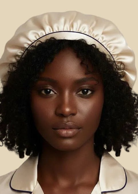 Pearl Ivory Silk Hair Bonnet