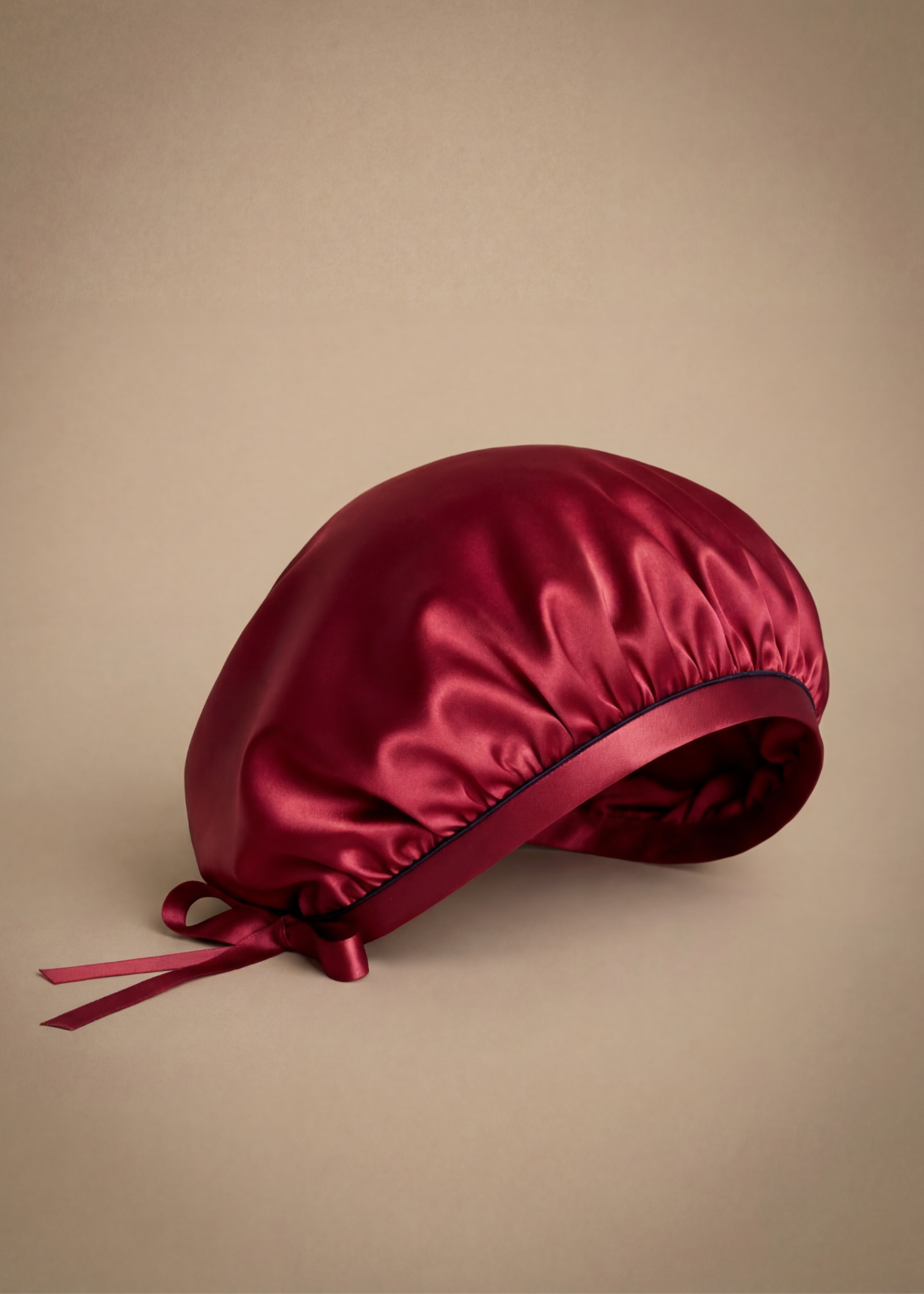 COPRICAPO DI SETA PER CAPELLI ROSSO RUBINO