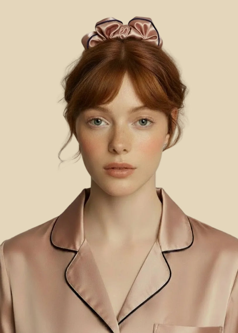 LARGE SILK SCRUNCHIE ROSE GOLD