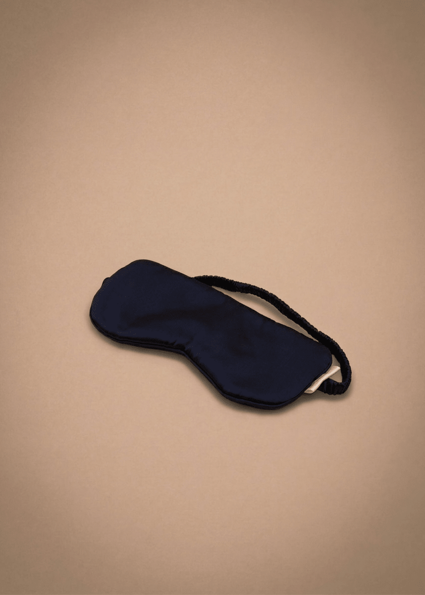 Midnight Blue Silk Sleep Mask and Cover
