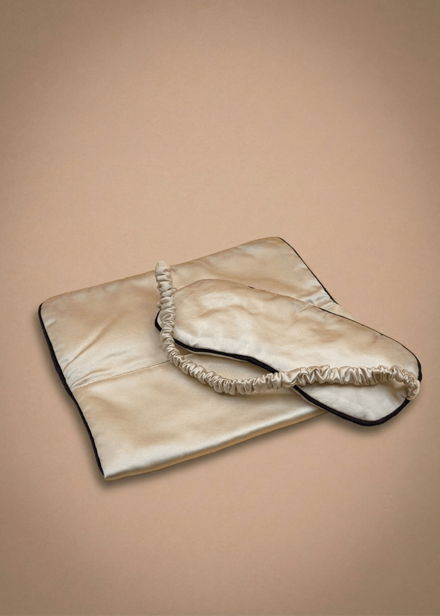 Champagne Silk Sleep Mask and Cover