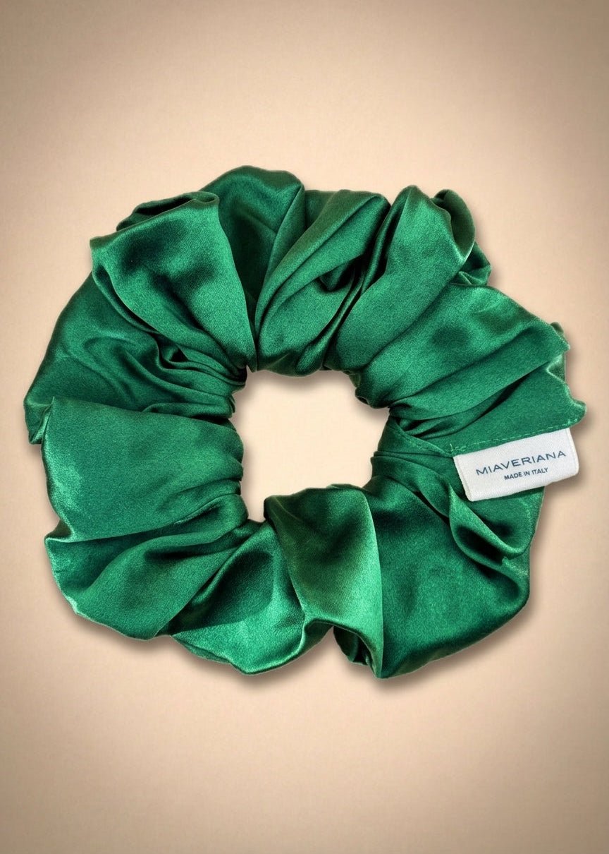 Emerald Green Classic Silk Scrunchie