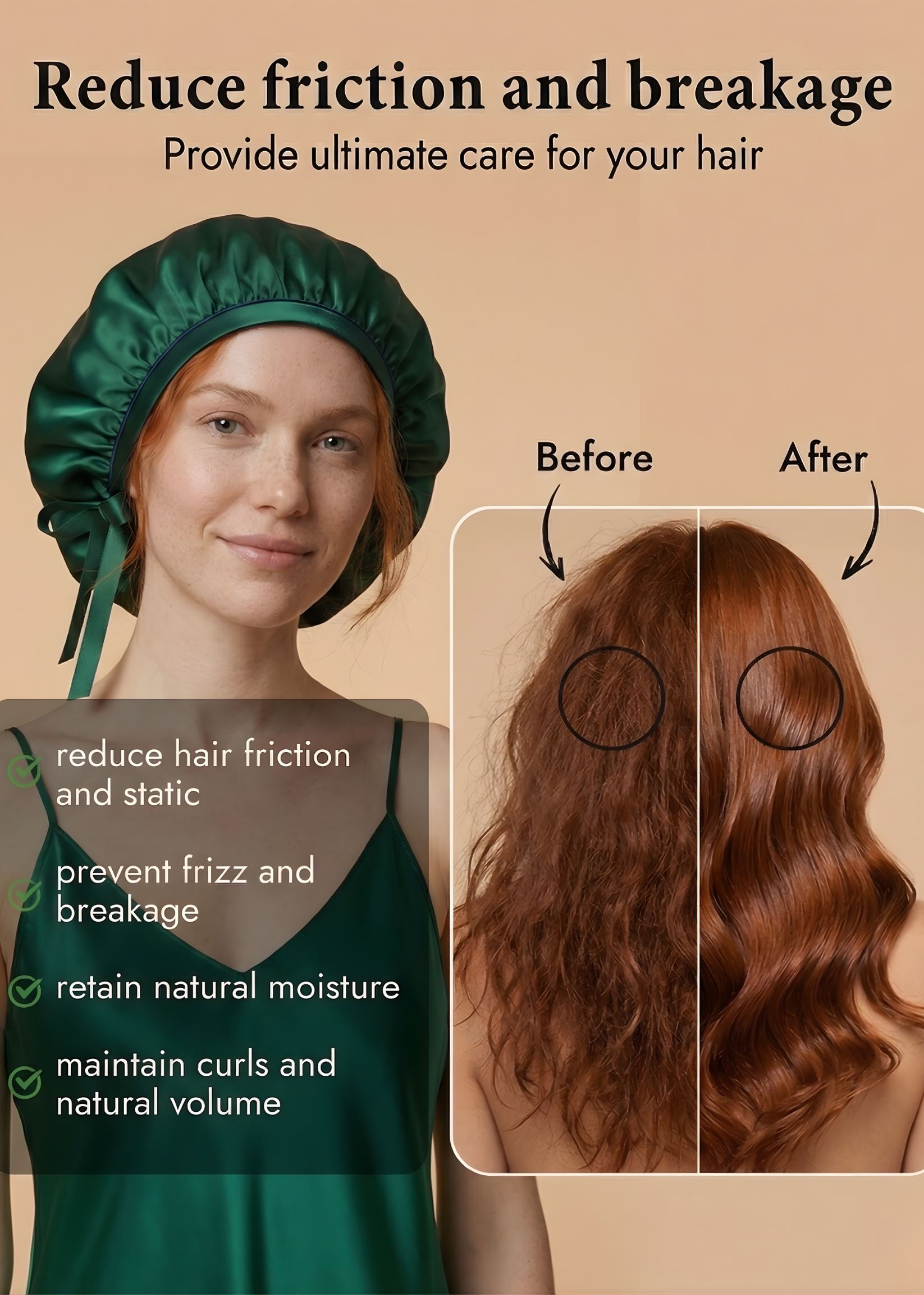 COPRICAPO DI SETA PER CAPELLI VERDE SMERALDO