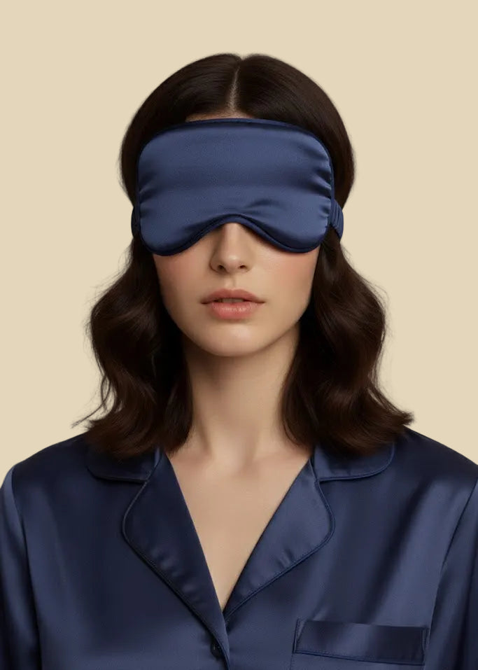 SILK EYE MASK MIDNIGHT BLUE