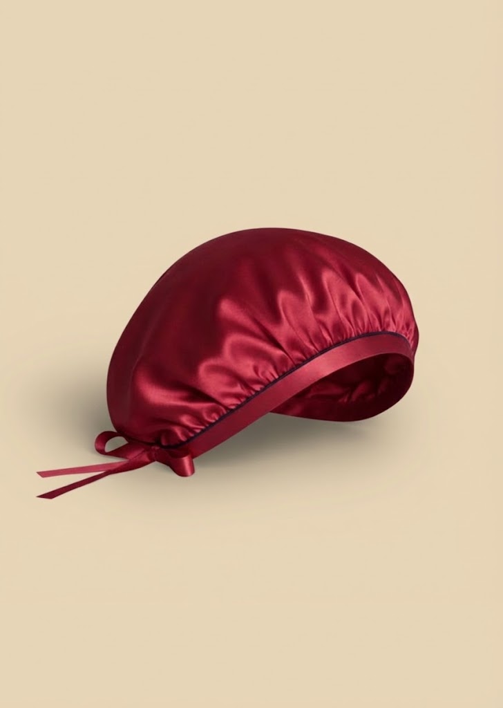 SILK HAIR BONNET RED RUBY