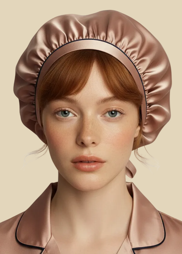 SILK HAIR BONNET ROSE GOLD