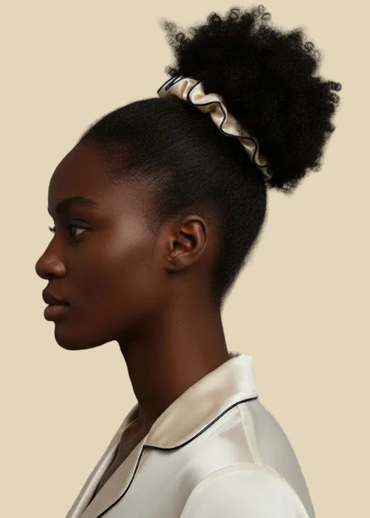 LARGE SILK SCRUNCHIE PEARL IVORY