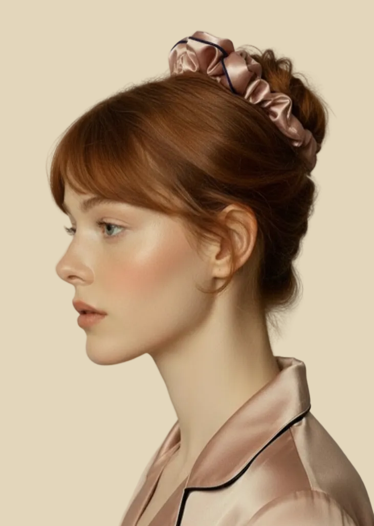 LARGE SILK SCRUNCHIE ROSE GOLD